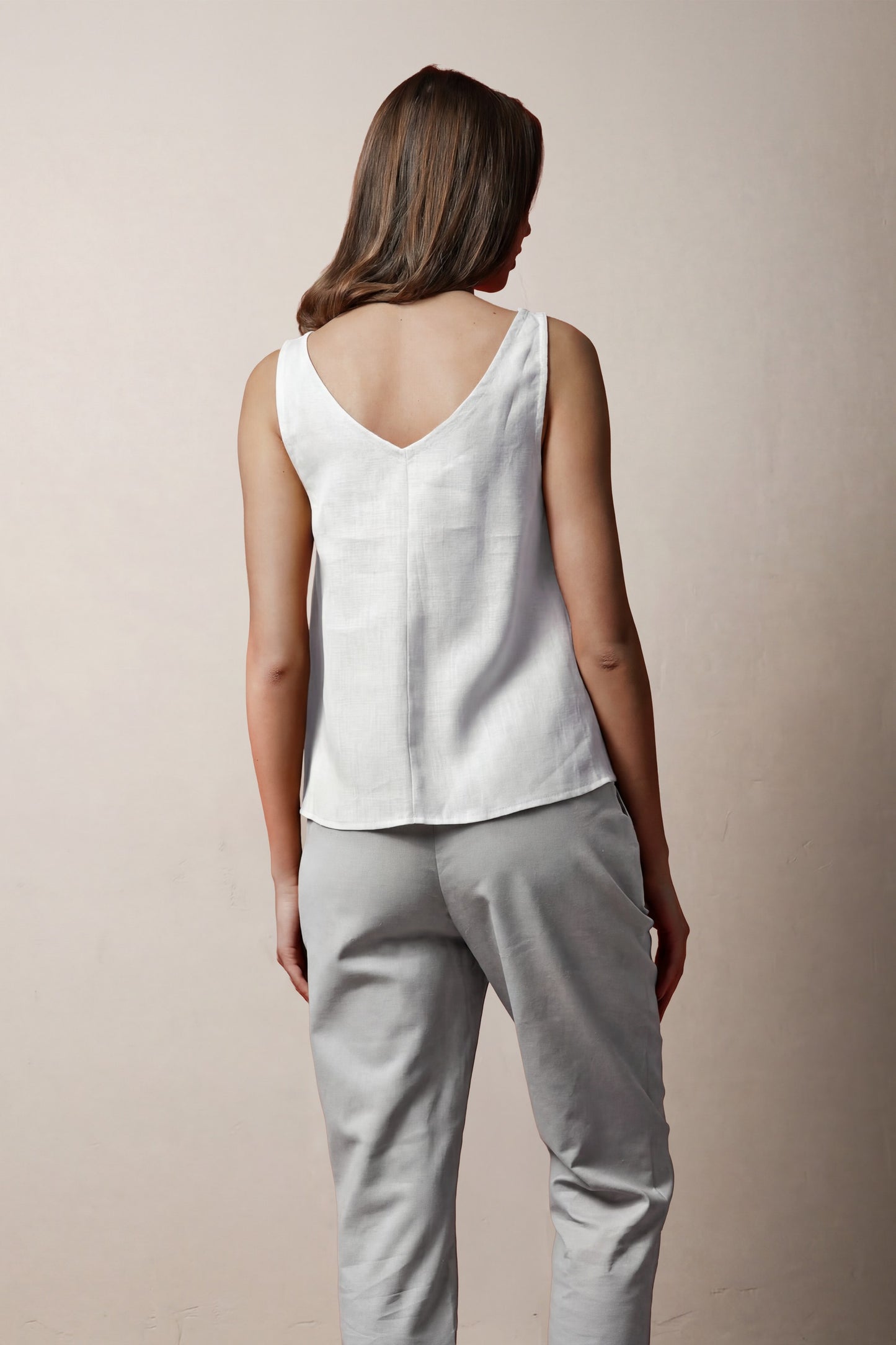 White linen tank