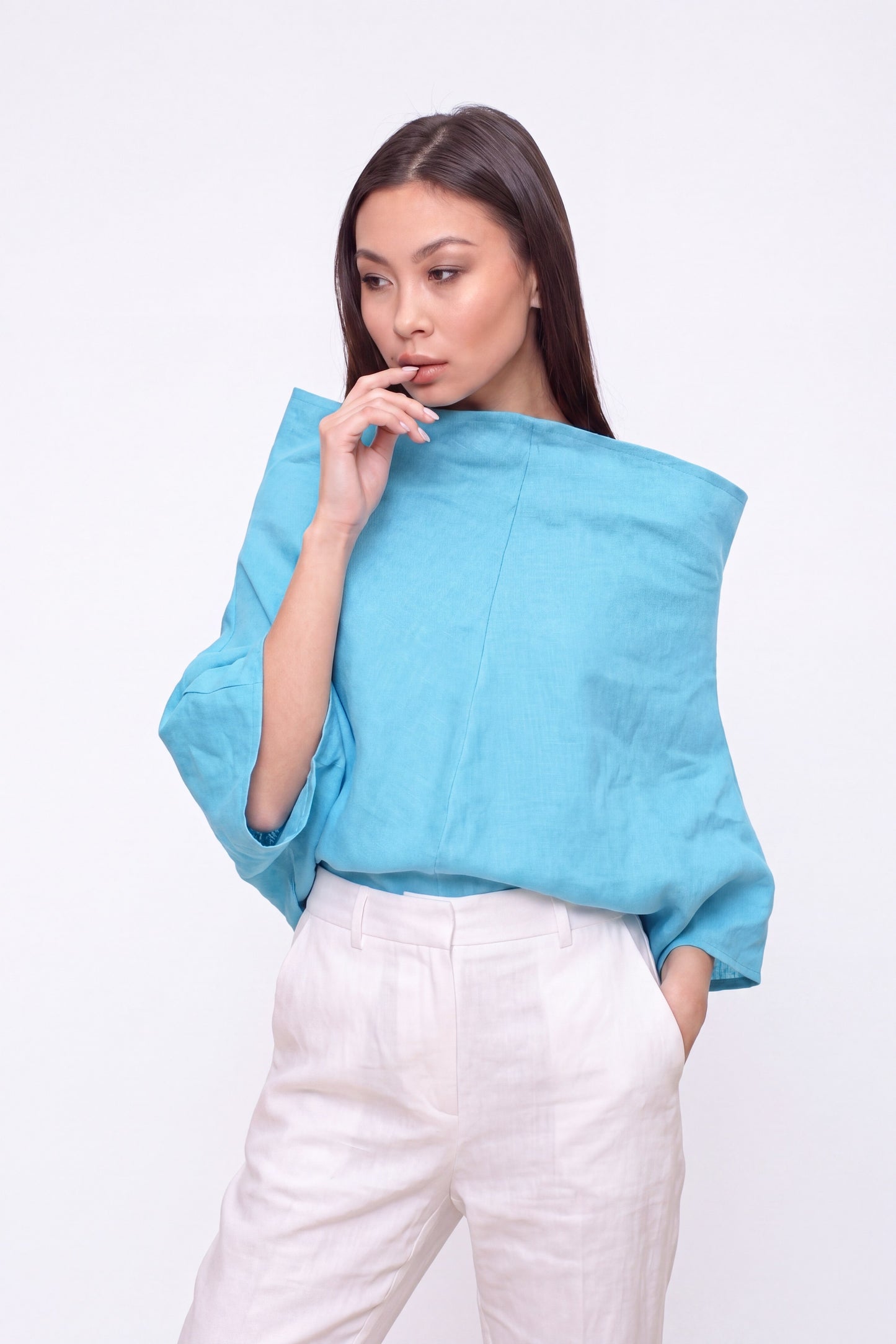Blue linen tunic