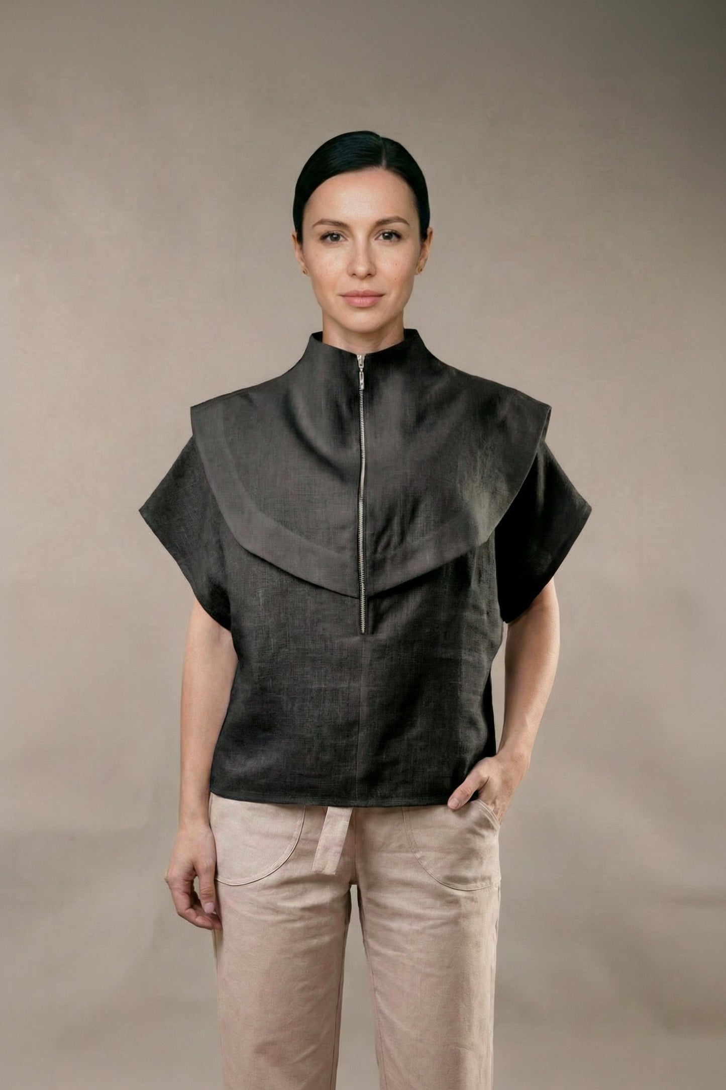 Black avant garde shirt