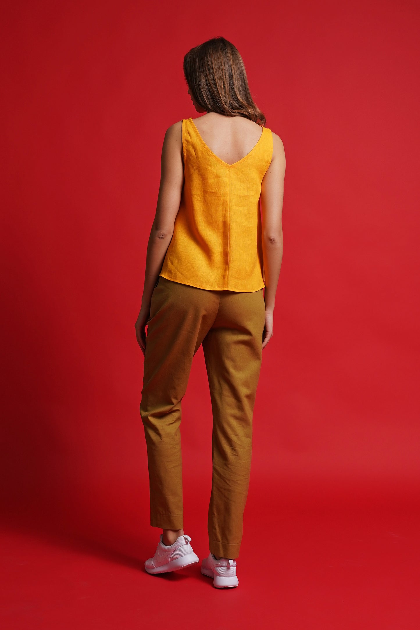 Yellow linen tank top