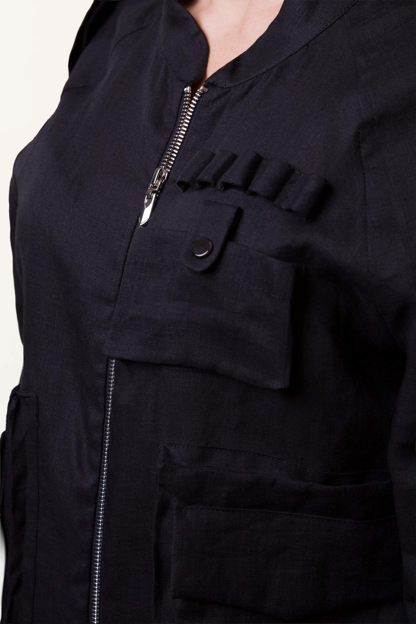 Linen bomber jacket