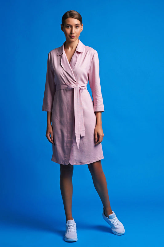 Linen wrap dress