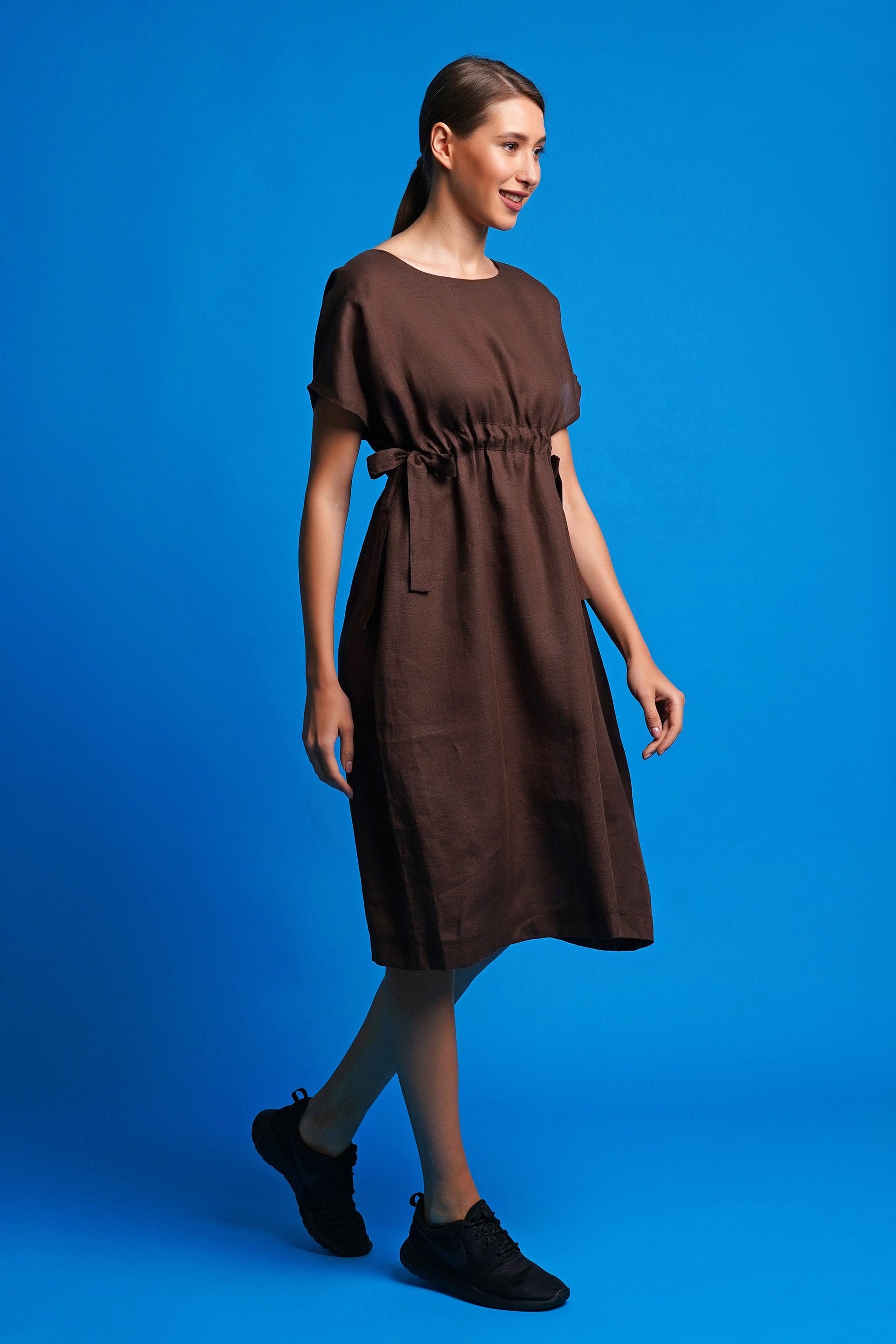 Simple shift linen dress