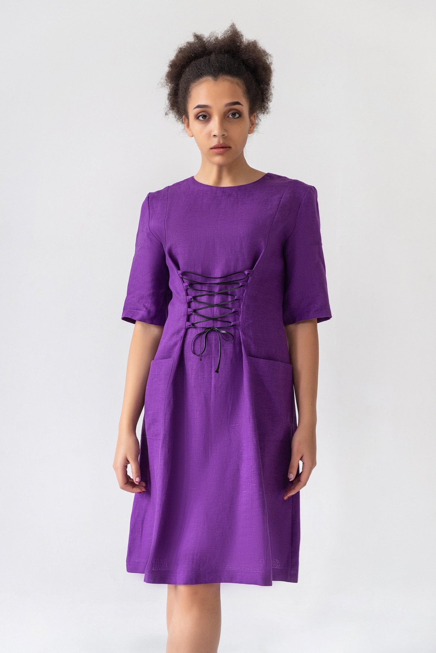 Purple Midi Shift Dress