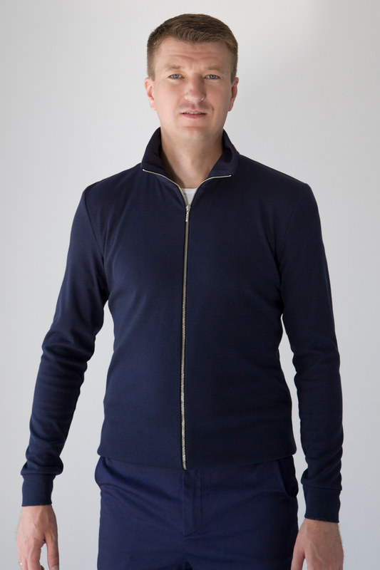 Navy zip blazer men