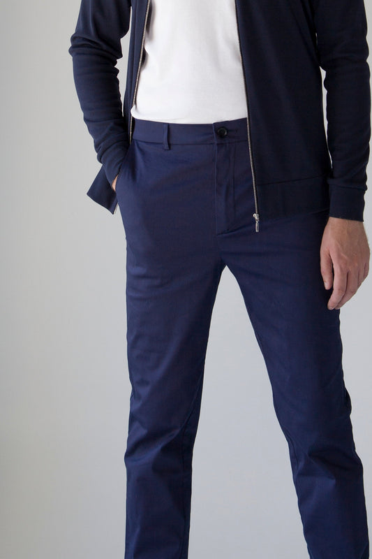 Cotton slim fit trousers