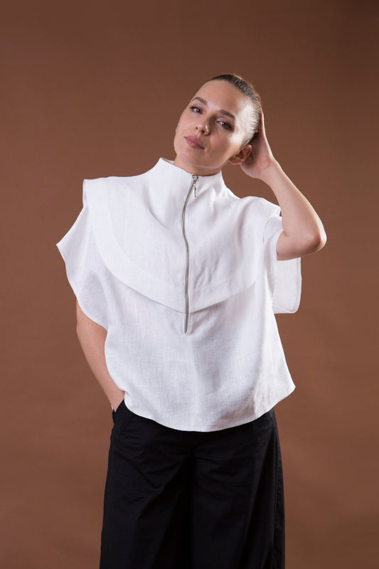 White avant garde shirt