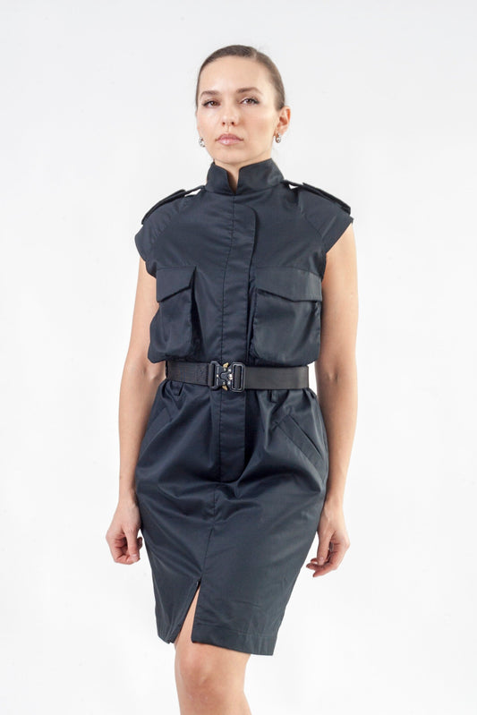 High neck turtleneck dress