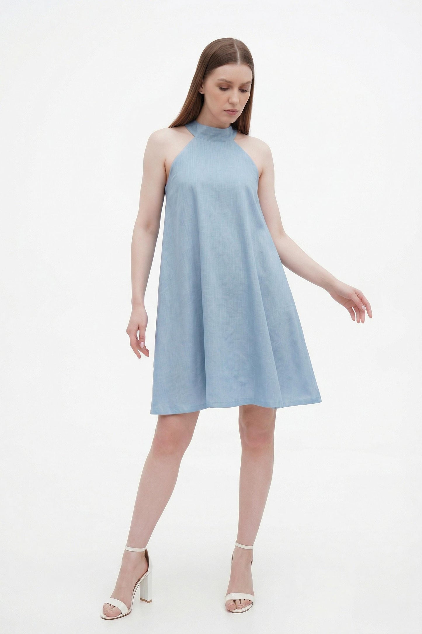 Blue Linen Dress, view 5
