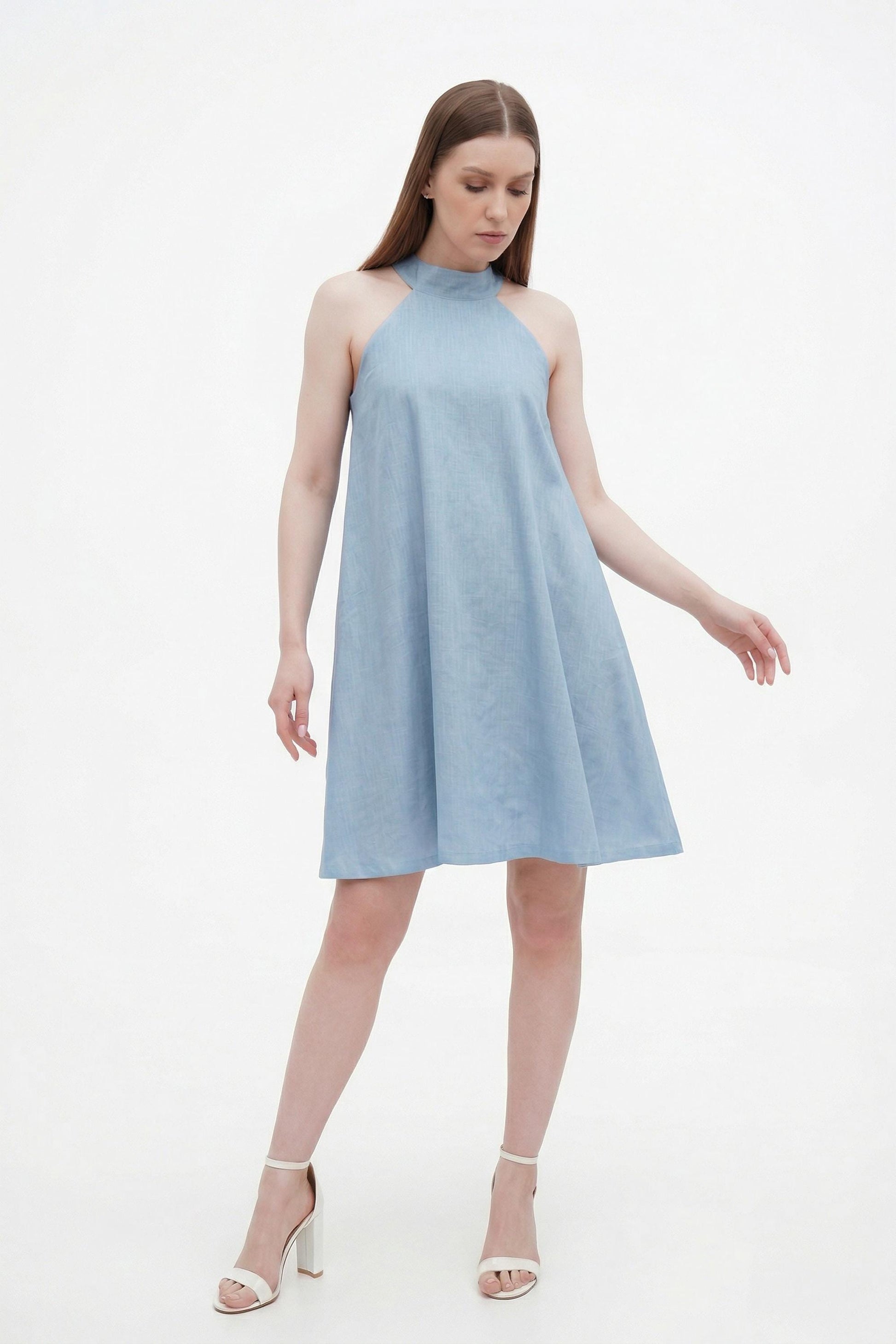 Blue Linen Dress, view 5