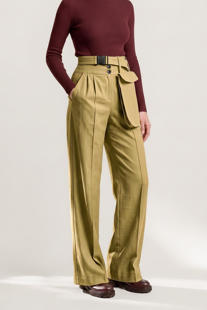 Mustard Wide Leg Palazzo Trousers