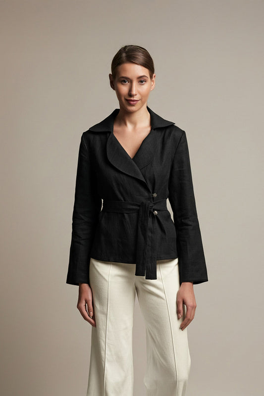 Black linen jacket