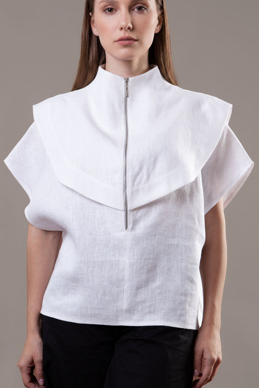 White avant garde shirt