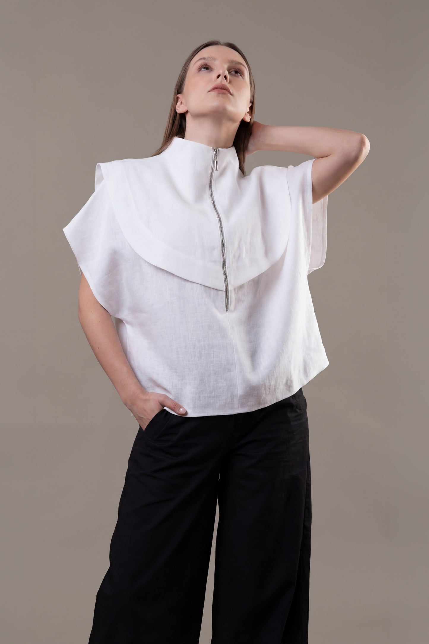 White avant garde shirt