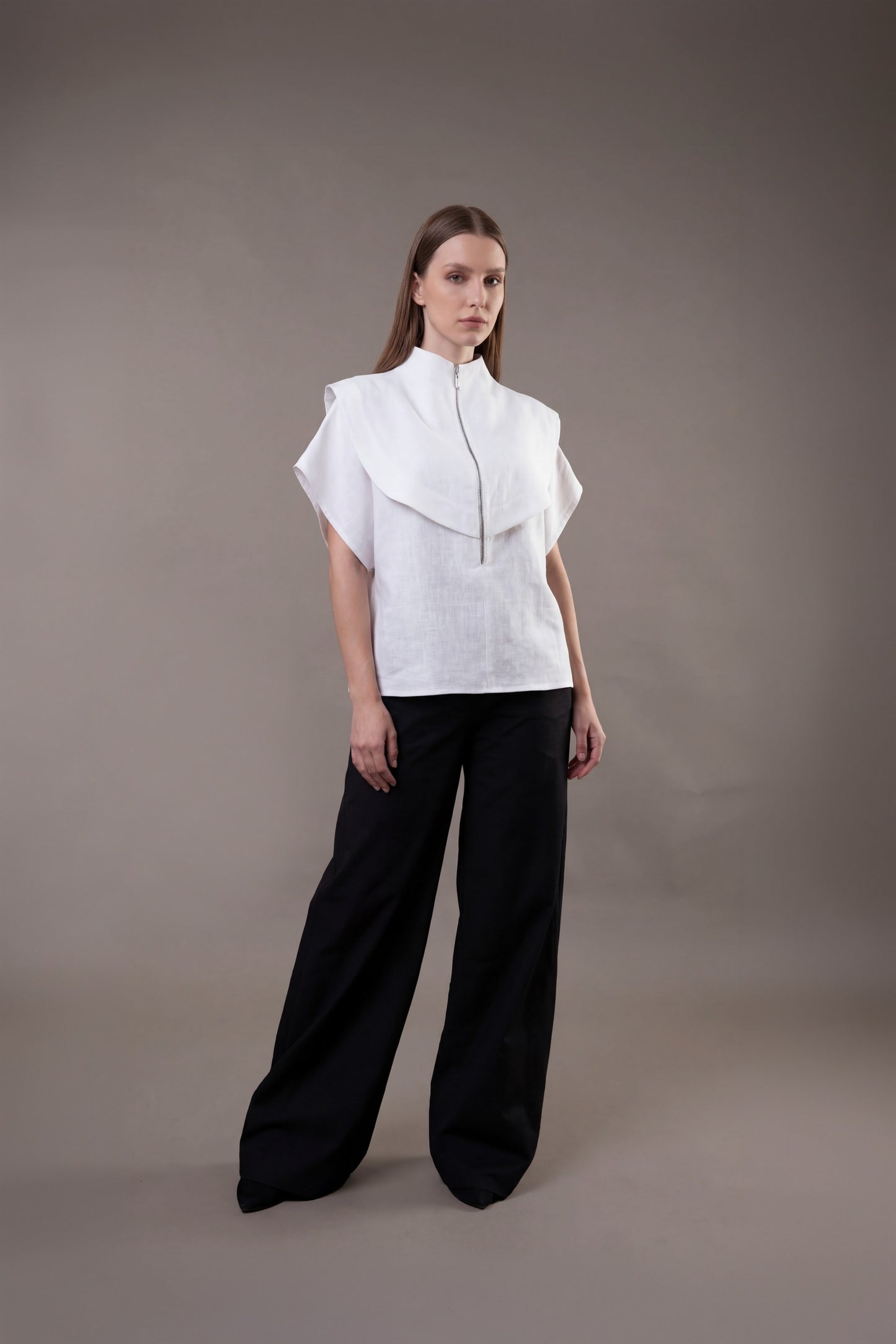 White avant garde shirt